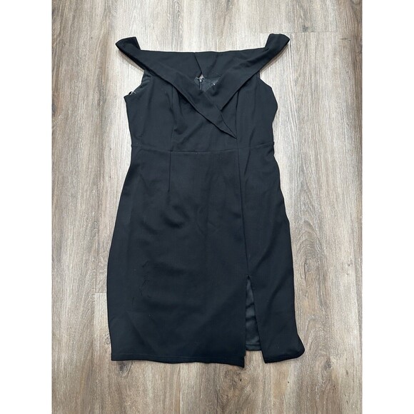 LULU'S Women's Classic Glam Dress XL Black Off-the-Shoulder Bodycon Cocktail - Picture 2 of 8